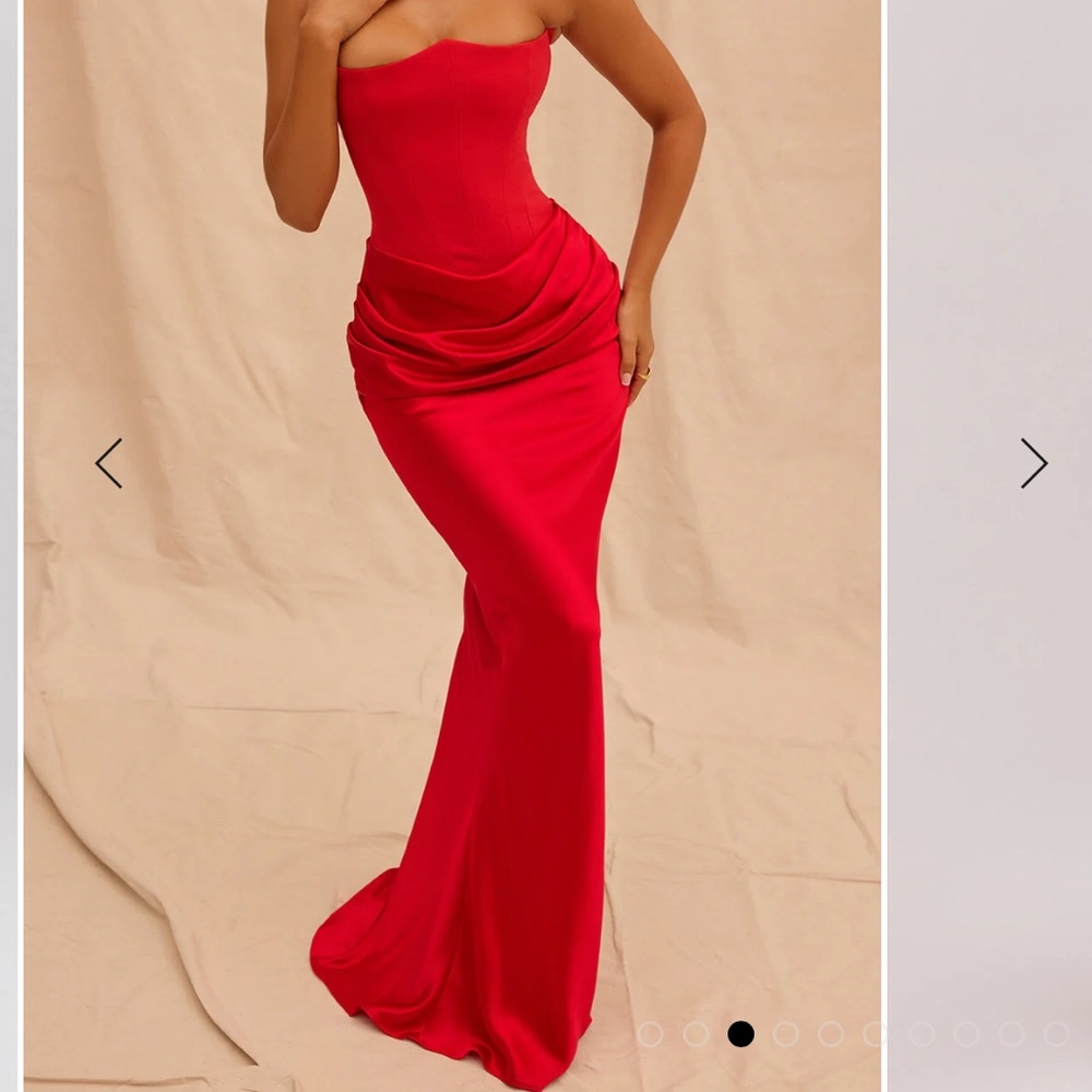 Red corset Rosalind maxi dress skirt strapless